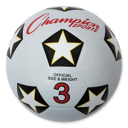 Rubber Sports Ball, For Soccer, No. 3 Size, White/Black. Picture 1
