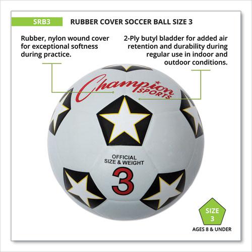 Rubber Sports Ball, For Soccer, No. 3 Size, White/Black. Picture 3