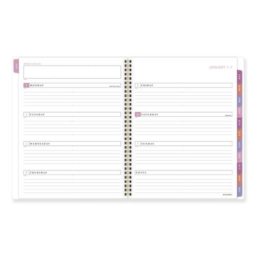 Badge Floral Weekly/Monthly Planner, Floral Artwork, 11 x 9.2, White/Multicolor Cover, 13-Month (Jan to Jan): 2024 to 2025. Picture 2