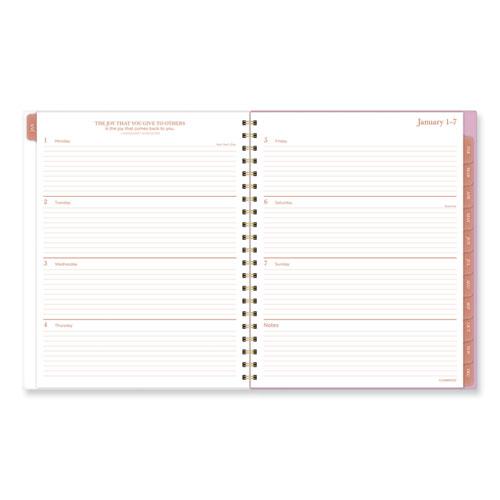 Cher Weekly/Monthly Planner, Plaid Artwork, 11 x 9.25, Pink/Blue/Orange Cover, 12-Month (Jan to Dec): 2024. Picture 2