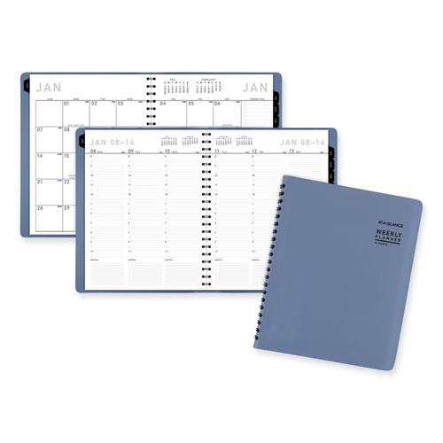 Contemporary Weekly/Monthly Planner, 11.38 x 9, Slate Blue Cover, 12-Month (Jan to Dec): 2024. Picture 1