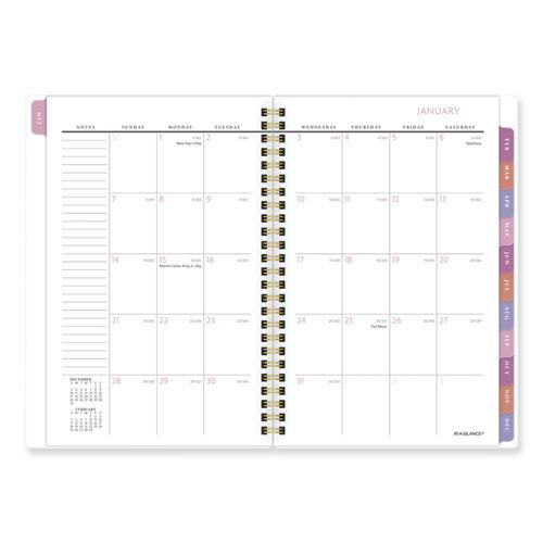Badge Floral Weekly/Monthly Planner, Floral Artwork, 8.5 x 6.38, White/Multicolor Cover, 13-Month (Jan to Jan): 2024 to 2025. Picture 2