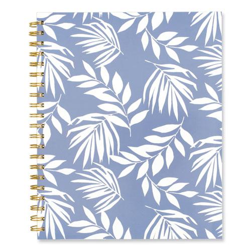 Elena Weekly/Monthly Planner, Palm Leaves Artwork, 11 x 9.25, Blue/White Cover, 12-Month (Jan to Dec): 2024. Picture 2