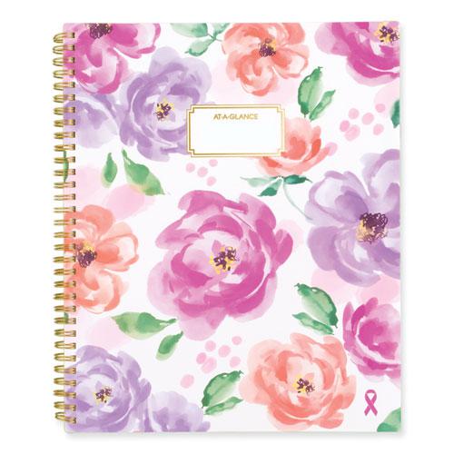 Badge Floral Weekly/Monthly Planner, Floral Artwork, 11 x 9.2, White/Multicolor Cover, 13-Month (Jan to Jan): 2024 to 2025. Picture 3