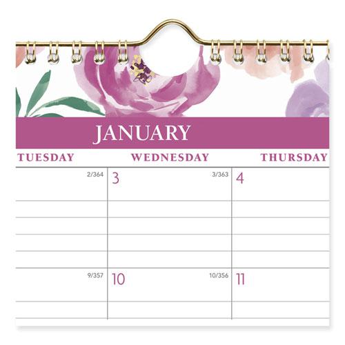 Badge Floral Wall Calendar, Floral Artwork, 15 x 12, White/Multicolor Sheets, 12-Month (Jan to Dec): 2024. Picture 2