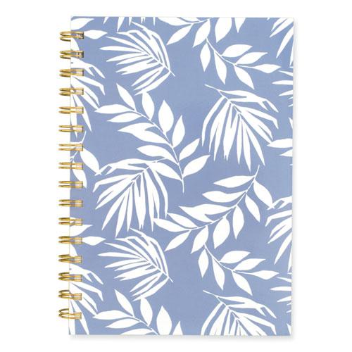 Elena Weekly/Monthly Planner, Palm Leaves Artwork, 8.5 x 6.38, Blue/White Cover, 12-Month (Jan to Dec): 2024. Picture 2