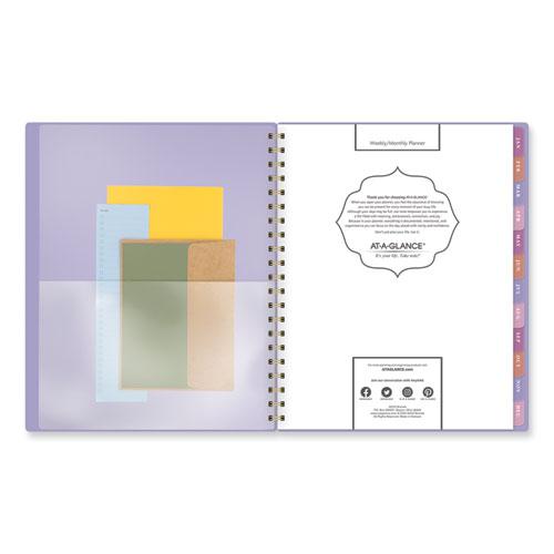 Badge Geo Weekly/Monthly Planner, Geometric Artwork, 11 x 9.25, Purple/White/Gold Cover, 13-Month (Jan to Jan): 2024 to 2025. Picture 4