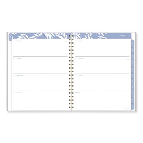 Elena Weekly/Monthly Planner, Palm Leaves Artwork, 11 x 9.25, Blue/White Cover, 12-Month (Jan to Dec): 2024. Picture 5