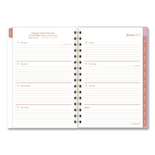 Cher Weekly/Monthly Planner, Plaid Artwork, 8.5 x 6.38, Pink/Blue/Orange Cover, 12-Month (Jan to Dec): 2024. Picture 6