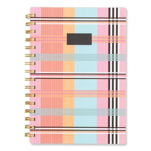 Cher Weekly/Monthly Planner, Plaid Artwork, 8.5 x 6.38, Pink/Blue/Orange Cover, 12-Month (Jan to Dec): 2024. Picture 7
