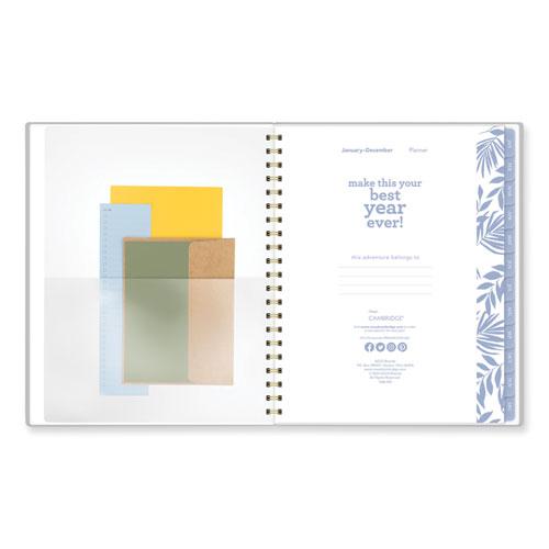Elena Weekly/Monthly Planner, Palm Leaves Artwork, 11 x 9.25, Blue/White Cover, 12-Month (Jan to Dec): 2024. Picture 7