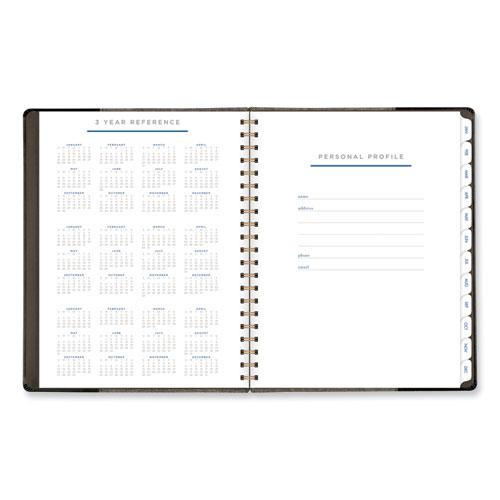 Signature Collection Black/Gray Felt Weekly/Monthly Planner, 11.25 x 9.5, Black/Gray Cover, 13-Month (Jan to Jan): 2024-2025. Picture 4