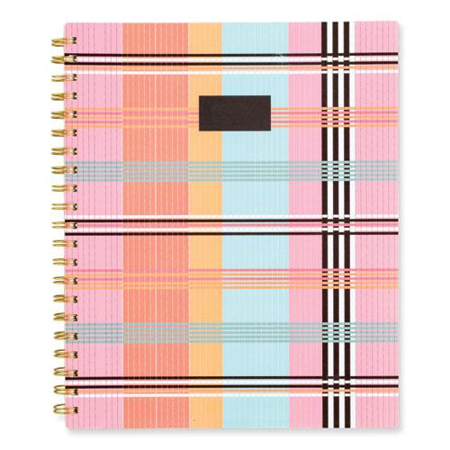 Cher Weekly/Monthly Planner, Plaid Artwork, 11 x 9.25, Pink/Blue/Orange Cover, 12-Month (Jan to Dec): 2024. Picture 8