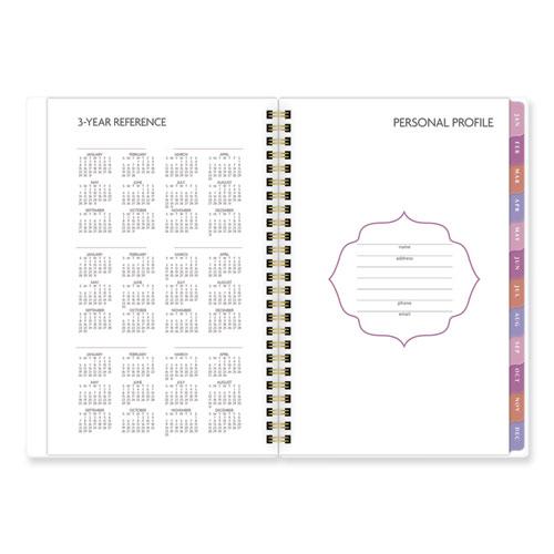 Badge Floral Weekly/Monthly Planner, Floral Artwork, 8.5 x 6.38, White/Multicolor Cover, 13-Month (Jan to Jan): 2024 to 2025. Picture 9
