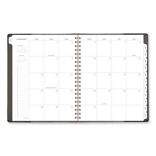 Signature Collection Black/Gray Felt Weekly/Monthly Planner, 11.25 x 9.5, Black/Gray Cover, 13-Month (Jan to Jan): 2024-2025. Picture 6