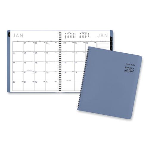 Contemporary Monthly Planner, 11.38 x 9.63, Blue Cover, 12-Month (Jan to Dec): 2024. Picture 1