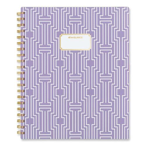 Badge Geo Weekly/Monthly Planner, Geometric Artwork, 11 x 9.25, Purple/White/Gold Cover, 13-Month (Jan to Jan): 2024 to 2025. Picture 7