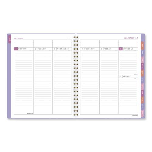 Badge Geo Weekly/Monthly Planner, Geometric Artwork, 11 x 9.25, Purple/White/Gold Cover, 13-Month (Jan to Jan): 2024 to 2025. Picture 9