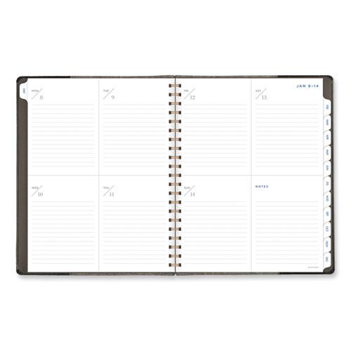Signature Collection Black/Gray Felt Weekly/Monthly Planner, 11.25 x 9.5, Black/Gray Cover, 13-Month (Jan to Jan): 2024-2025. Picture 8