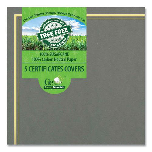 Certificate/Document Cover, 9.75" x 12.5", Gray With Gold Foil, 5/Pack. Picture 2
