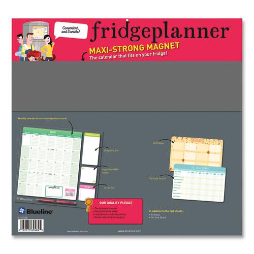 Fridge Planner Magnetized Monthly Calendar with Pads + Pencil, 14 x 13.5, Yellow/Green Sheets, 16-Month (Sept-Dec): 2024-2025. Picture 3