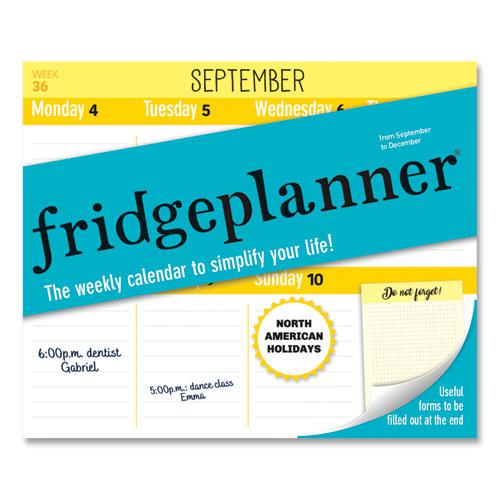 Fridge Planner Magnetized Weekly Calendar with Pads + Pencil, 12 x 12.5, White/Yellow Sheets, 16-Month (Sept-Dec): 2024-2025. Picture 4