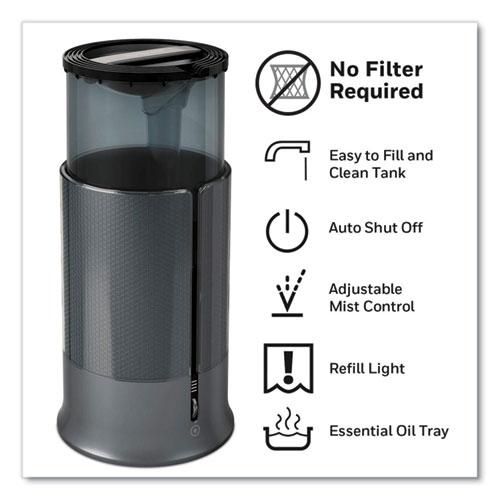 Filter Free Ultrasonic Cool Mist Humidifier, 1.25 gal, 8.8 x 8.8 x 13.2, Black. Picture 2