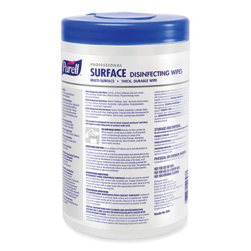 Professional Surface Disinfecting Wipes, 1-Ply, 7 x 8, Fresh Citrus, White, 110/Canister, 6 Canisters/Carton. Picture 6