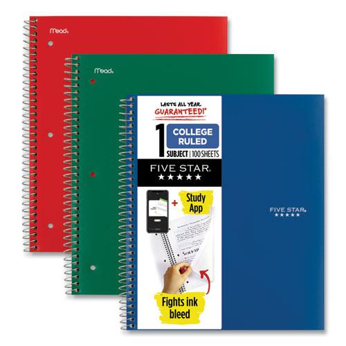 Wirebound Notebook with Two Pockets, 1-Subject, Medium/College Rule, Assorted Cover Color, (100) 11 x 8.5 Sheets, 3/Pack. Picture 3