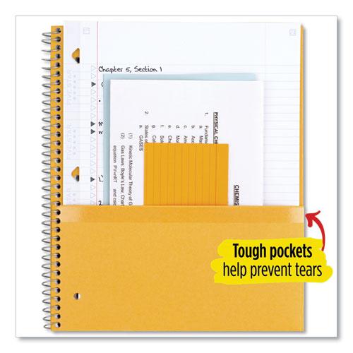 Wirebound Notebook with Two Pockets, 1-Subject, Medium/College Rule, Assorted Cover Color, (100) 11 x 8.5 Sheets, 3/Pack. Picture 7