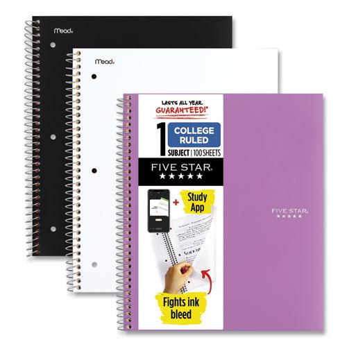 Wirebound Notebook with Two Pockets, 1-Subject, Medium/College Rule, Assorted Cover Color, (100) 11 x 8.5 Sheets, 3/Pack. Picture 4