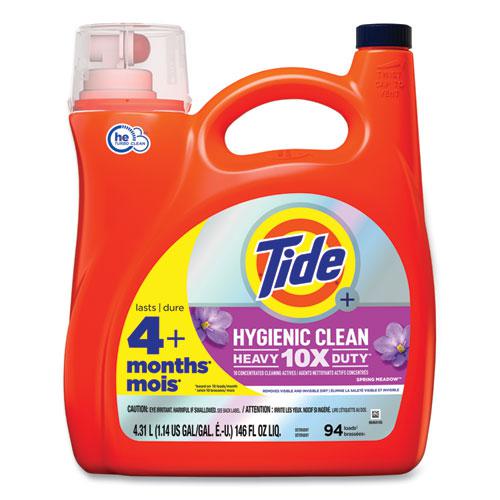 Hygienic Clean Heavy 10x Duty Liquid Laundry Detergent, Spring Meadow Scent, 146 oz Pour Bottle, 4/Carton. Picture 1