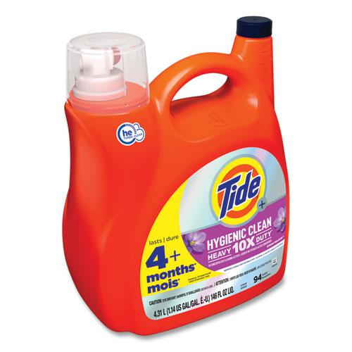 Hygienic Clean Heavy 10x Duty Liquid Laundry Detergent, Spring Meadow Scent, 146 oz Pour Bottle, 4/Carton. Picture 4