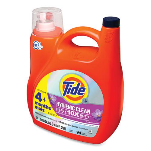 Hygienic Clean Heavy 10x Duty Liquid Laundry Detergent, Spring Meadow Scent, 146 oz Pour Bottle, 4/Carton. Picture 3