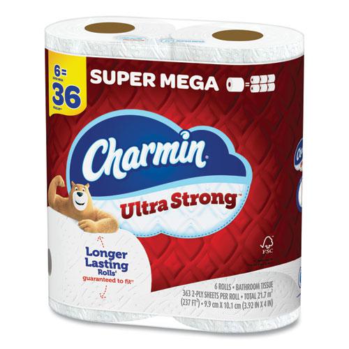Ultra Strong Bathroom Tissue, Super Mega Rolls, Septic Safe, 2-Ply, White, 363 Sheet Roll, 6 Rolls/Pack, 3 Packs/Carton. Picture 2