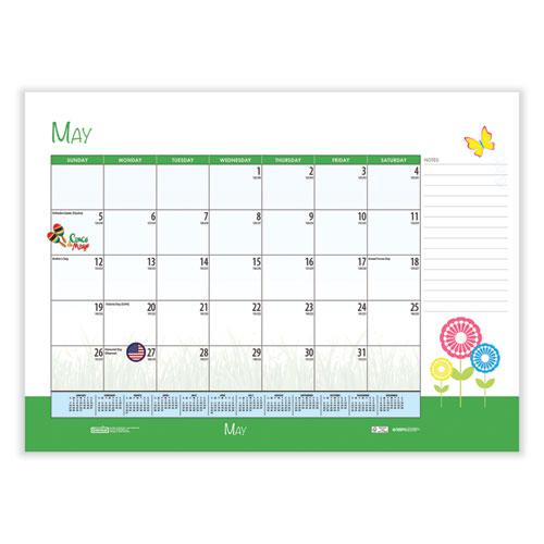 Recycled Desk Pad Calendar, Illustrated Seasons Artwork, 22 x 17, Black Binding/Corners,12-Month (Jan to Dec): 2024. Picture 10
