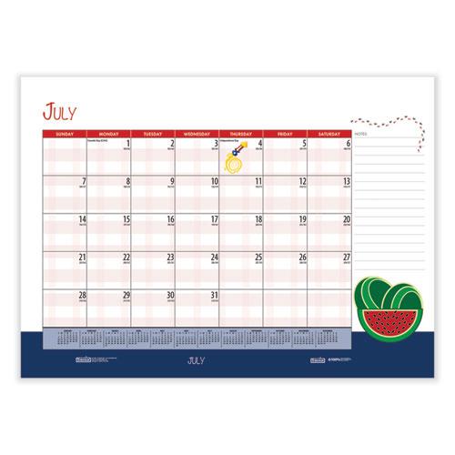 Recycled Desk Pad Calendar, Illustrated Seasons Artwork, 22 x 17, Black Binding/Corners,12-Month (Jan to Dec): 2024. Picture 3