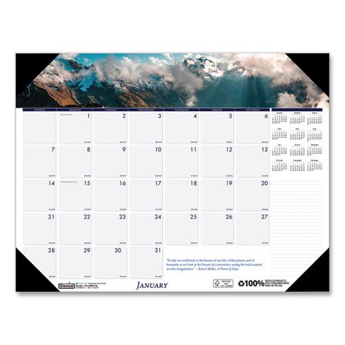 Earthscapes Recycled Monthly Desk Pad Calendar, Mountains of the World Photos, 22 x 17, Black Corners,12-Month(Jan-Dec): 2024. Picture 2
