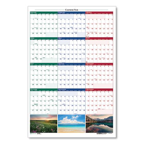 Earthscapes Recycled Reversible/Erasable Yearly Wall Calendar, Nature Photos, 24 x 37, White Sheets, 12-Month (Jan-Dec): 2024. Picture 2