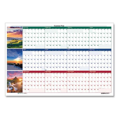 Earthscapes Recycled Reversible/Erasable Yearly Wall Calendar, Nature Photos, 24 x 37, White Sheets, 12-Month (Jan-Dec): 2024. Picture 3
