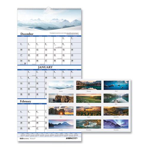 Earthscapes Recycled 3-Month Vertical Wall Calendar, Scenic Landscapes Photography, 12.25 x 26, 14-Month (Dec-Jan): 2023-2025. Picture 1