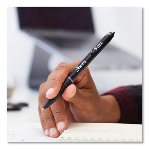 S-Gel High-Performance Gel Pen, Retractable, Medium 0.7 mm, Purple Ink, Black Barrel, Dozen. Picture 5