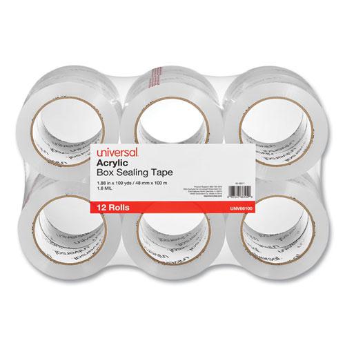Deluxe General-Purpose Acrylic Box Sealing Tape, 3" Core, 1.88" x 109 yds, Clear, 12/Pack. Picture 1