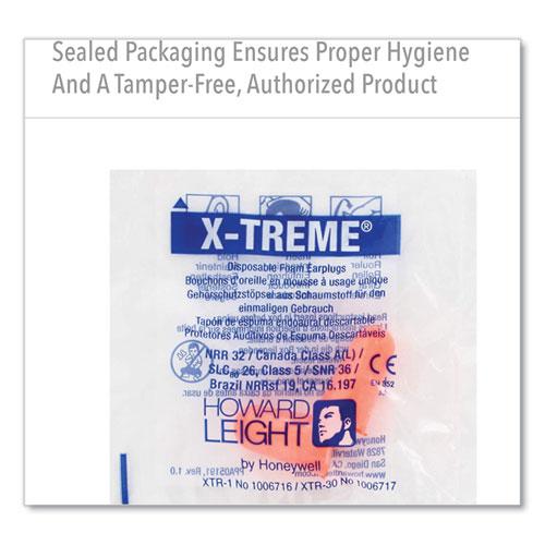 X-TREME Uncorded Disposable Earplugs, Uncorded, One Size Fits Most, 32 dB, Orange, 2,000/Carton. Picture 2