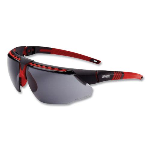 Avatar Safety Glasses, Black/Red Polycarbonate Frame, Gray Polycarbonate Lens. Picture 1