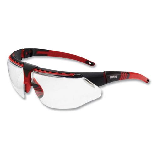 Avatar Safety Glasses, Red/Black Polycarbonate Frame, Clear Polycarbonate Lens. Picture 1