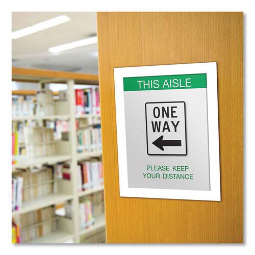 Self Adhesive Sign Holders, 8.5 x 11 Insert, Clear with White Border, 2/Pack. Picture 4