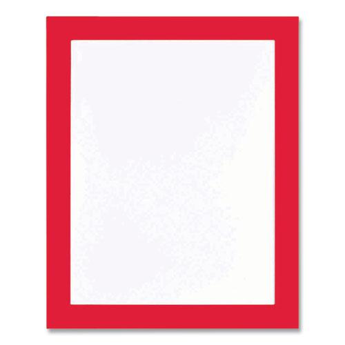 Self Adhesive Sign Holders, 11 x 17 Insert, Clear with Red Border, 2/Pack. Picture 1