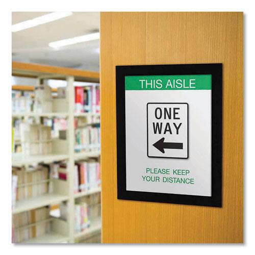 Self Adhesive Sign Holders, 11 x 17 Insert, Clear with Black Border, 2/Pack. Picture 3