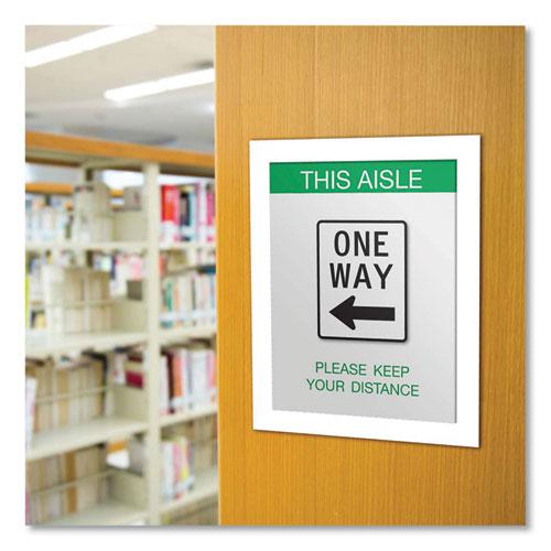Self Adhesive Sign Holders, 11 x 17, Clear with White Border, 2/Pack. Picture 5